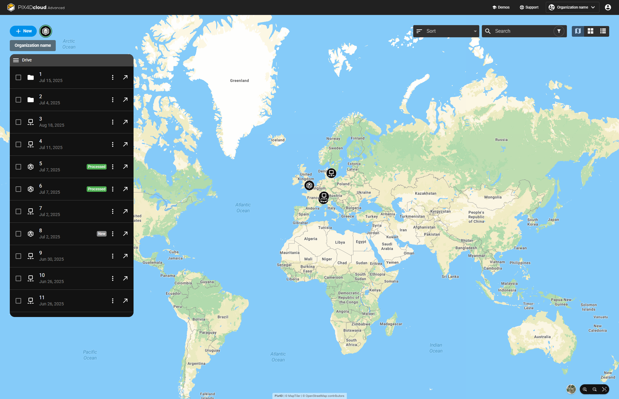 Drive Map View - PIX4Dcloud